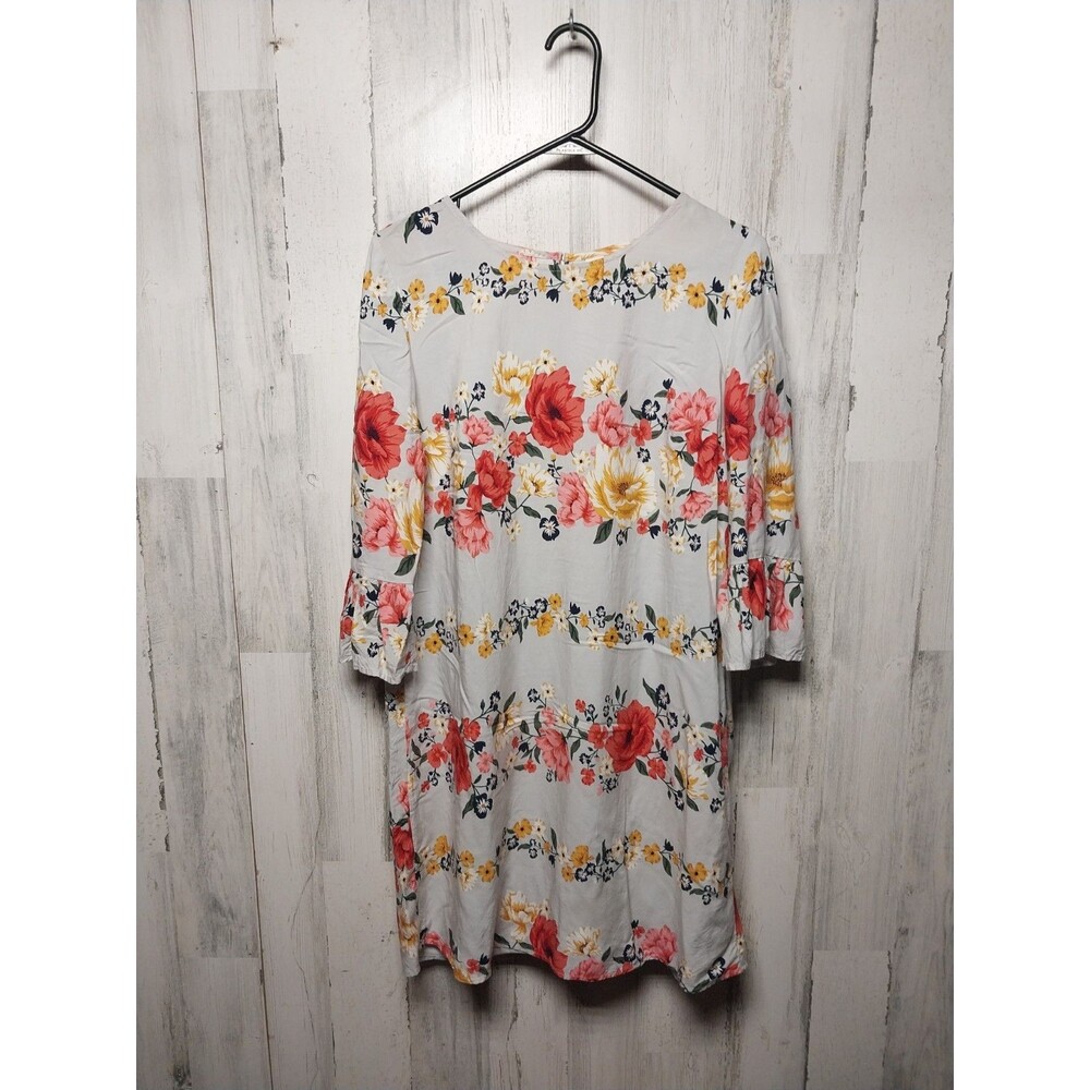 Old Navy Womens Shift Dress Scoop Neck 3/4 Sleeve Floral Print Size Small